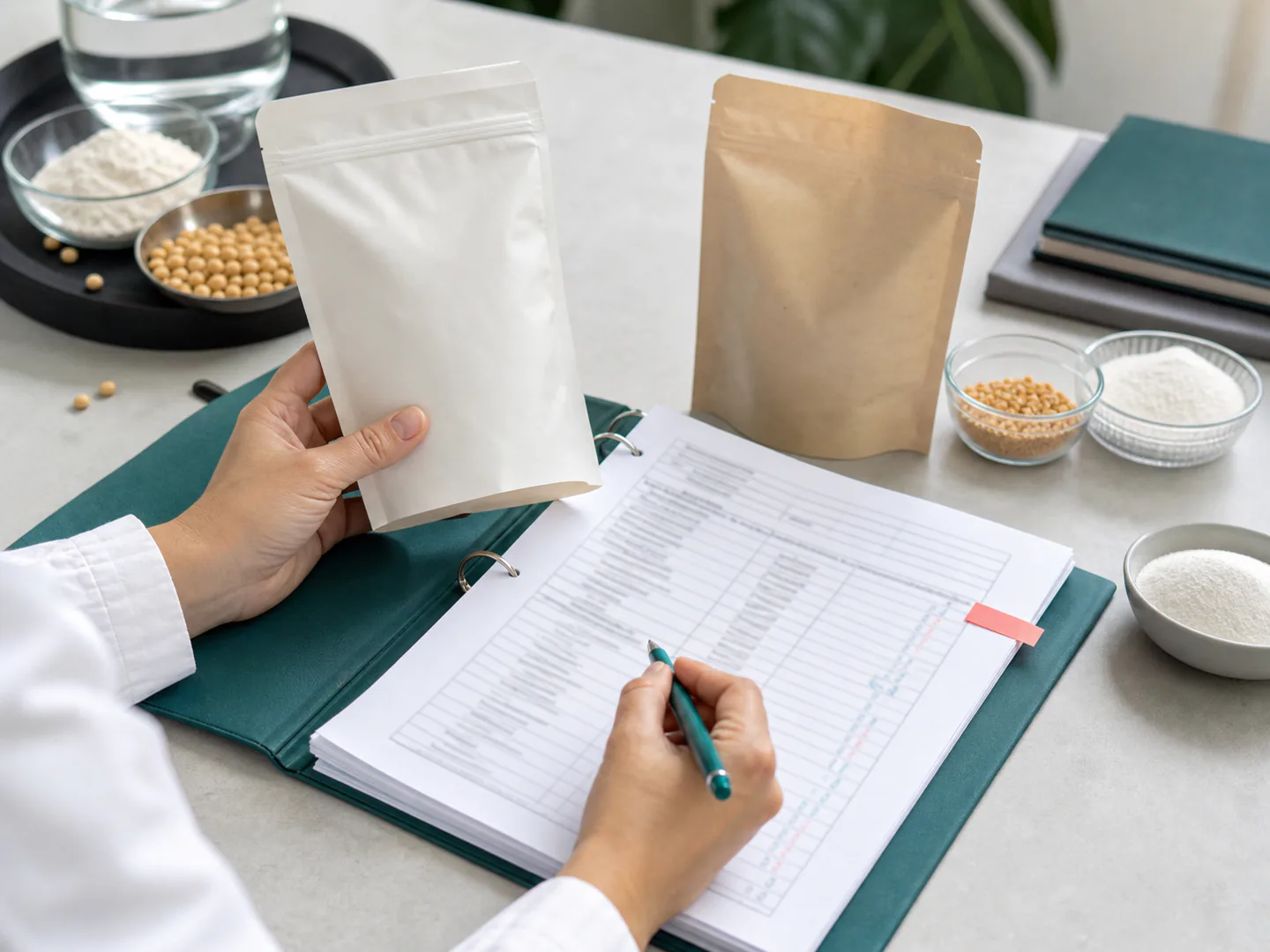 Ficha técnica sendo revisada após mudança de embalagem e ingrediente
